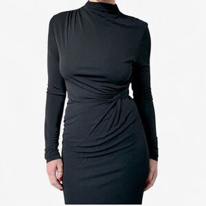 Diane von Furstenberg Sonja Ruched Crepe Turtleneck Midi
Dress.